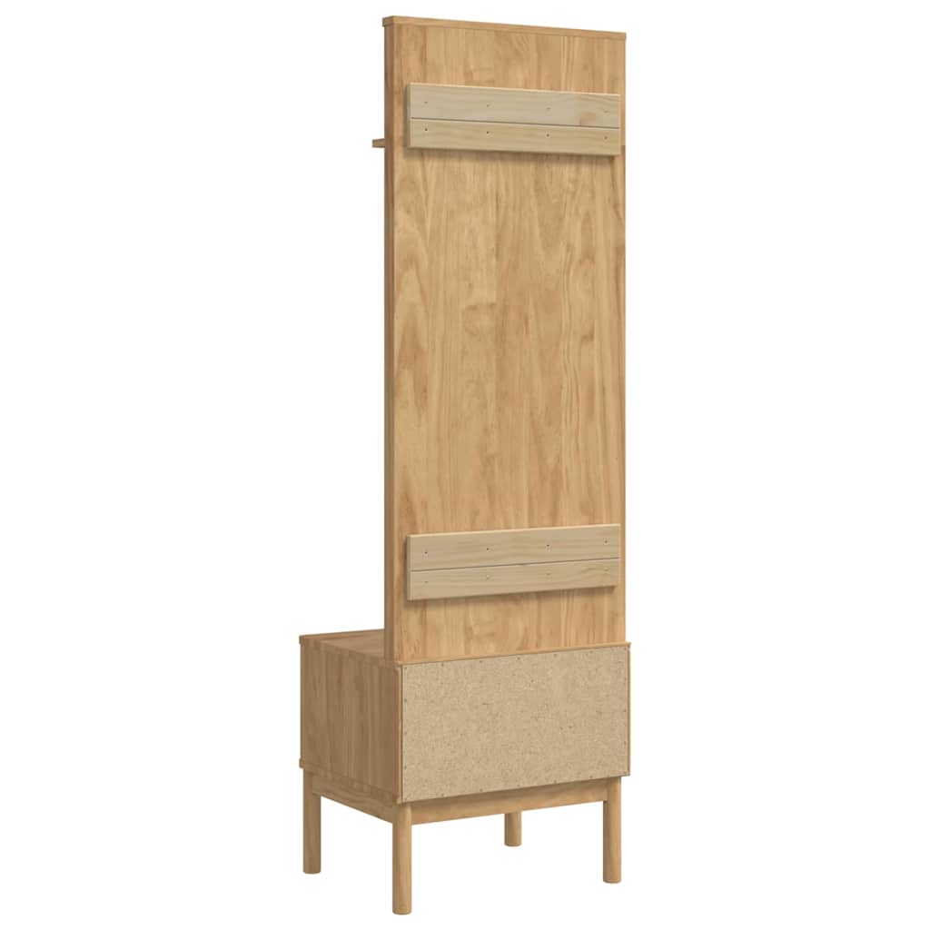 Hallway Cabinet with Shelf FLORO Wax Brown 50 x 40 x 158 cm