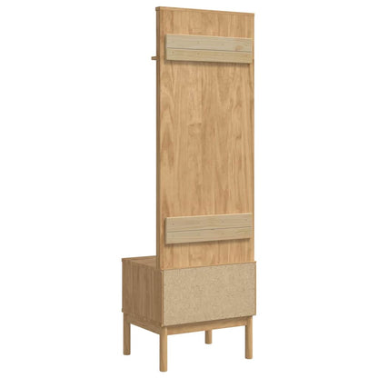 Hallway Cabinet with Shelf FLORO Wax Brown 50 x 40 x 158 cm