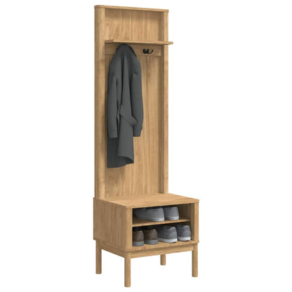 Hallway Cabinet with Shelf FLORO Wax Brown 50 x 40 x 158 cm