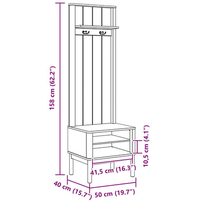 Hallway Cabinet with Shelf FLORO Wax Brown 50 x 40 x 158 cm