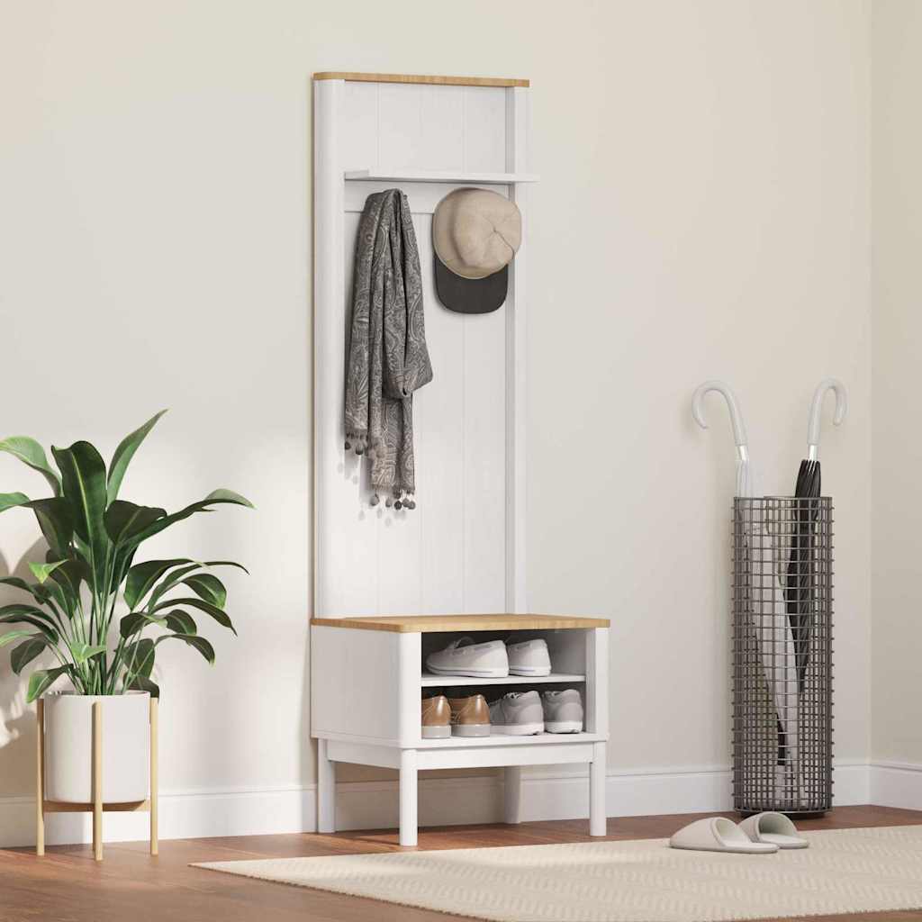 Hallway Cabinet FLORO White 50 x 40 x 158 cm Solid Pine Wood