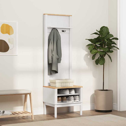 Hallway Cabinet FLORO White 50 x 40 x 158 cm Solid Pine Wood