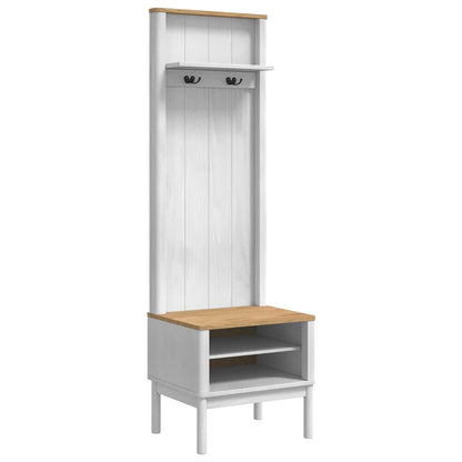 Hallway Cabinet FLORO White 50 x 40 x 158 cm Solid Pine Wood