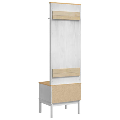 Hallway Cabinet FLORO White 50 x 40 x 158 cm Solid Pine Wood