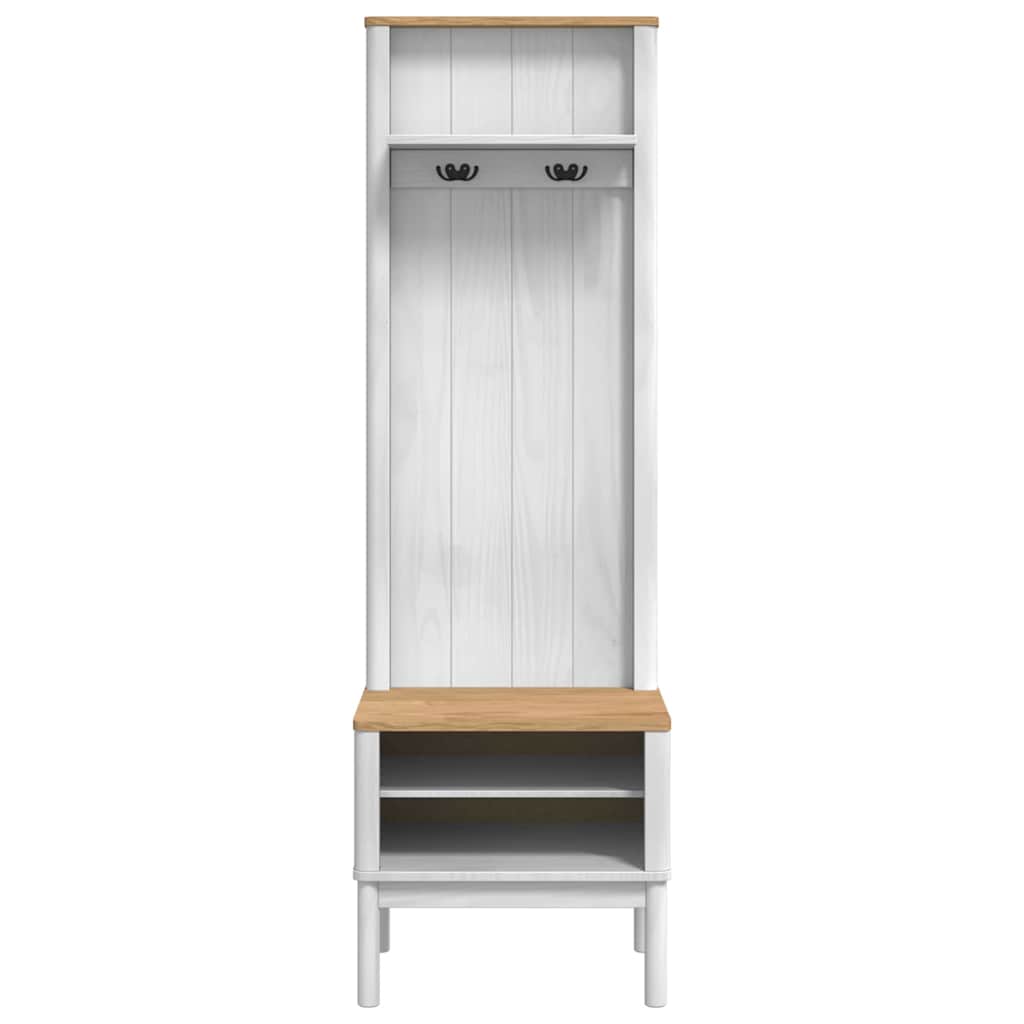 Hallway Cabinet FLORO White 50 x 40 x 158 cm Solid Pine Wood