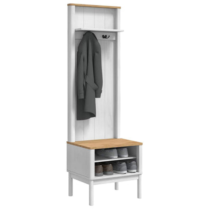 Hallway Cabinet FLORO White 50 x 40 x 158 cm Solid Pine Wood