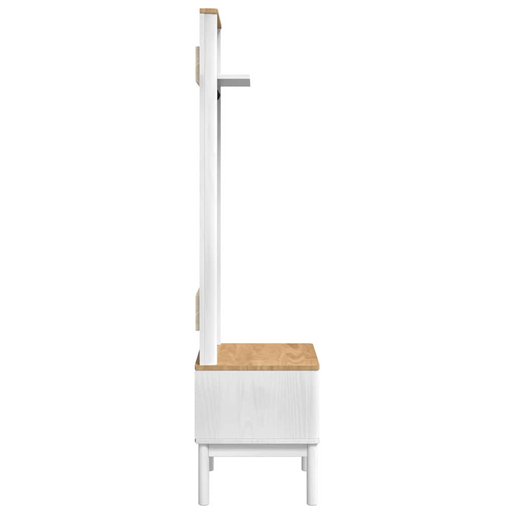 Hallway Cabinet FLORO White 50 x 40 x 158 cm Solid Pine Wood