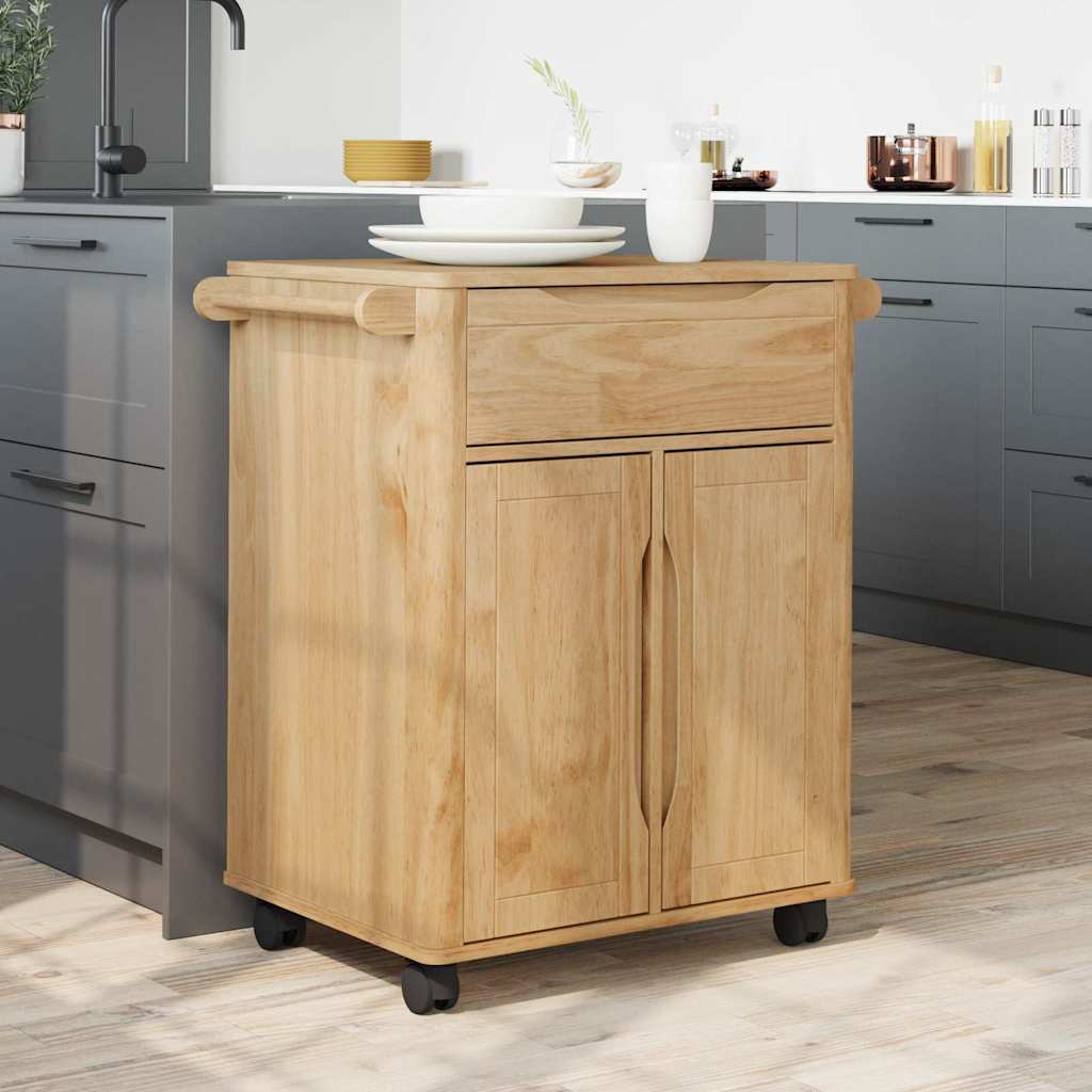 Kitchen Trolley FLORO Wax Brown 72.5 x 45 x 80 cm
