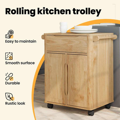 Kitchen Trolley FLORO Wax Brown 72.5 x 45 x 80 cm