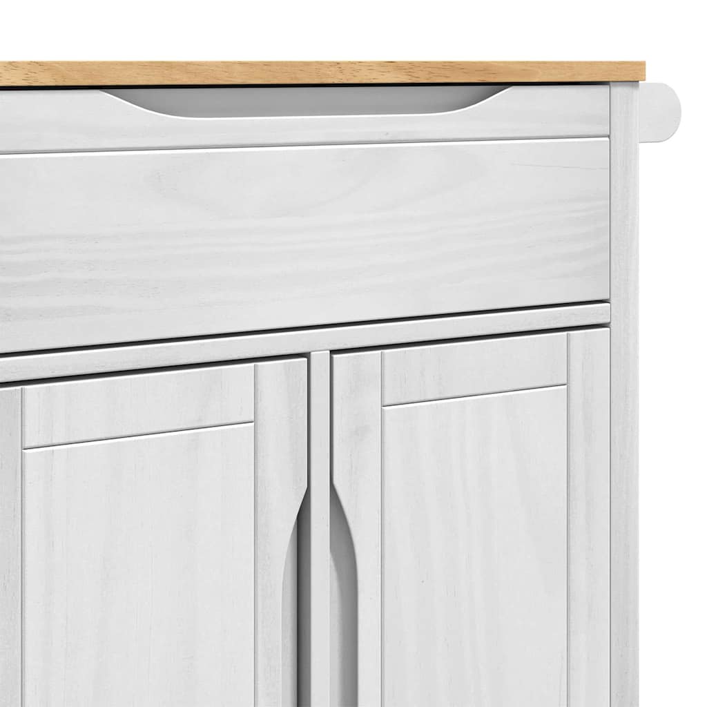 Kitchen Trolley FLORO White 72.5 x 45 x 80 cm Solid Pine Wood
