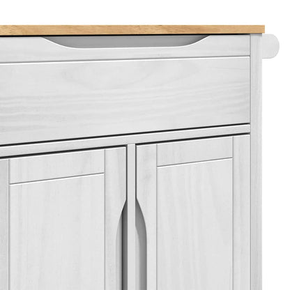 Kitchen Trolley FLORO White 72.5 x 45 x 80 cm Solid Pine Wood