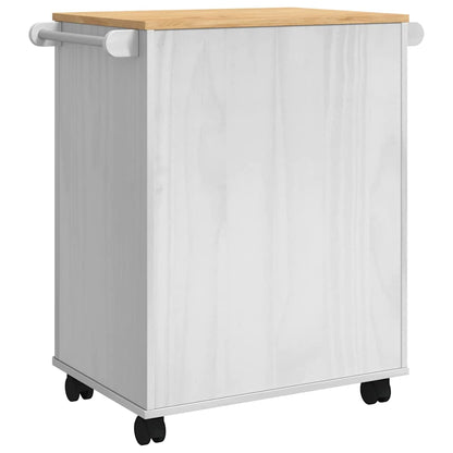 Kitchen Trolley FLORO White 72.5 x 45 x 80 cm Solid Pine Wood