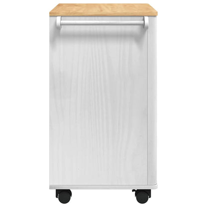 Kitchen Trolley FLORO White 72.5 x 45 x 80 cm Solid Pine Wood