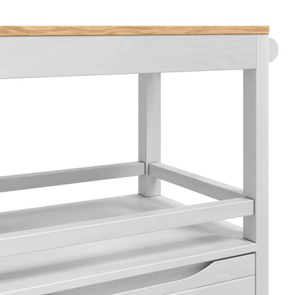 Kitchen Trolley FLORO White 72.5 x 45 x 80 cm Solid Pine Wood