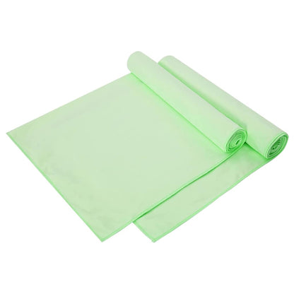 Sports Towels 2 pcs Green 140 x 70 cm