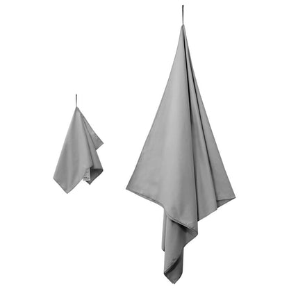 Sports Towel Set 2 pcs Dark grey Fabric