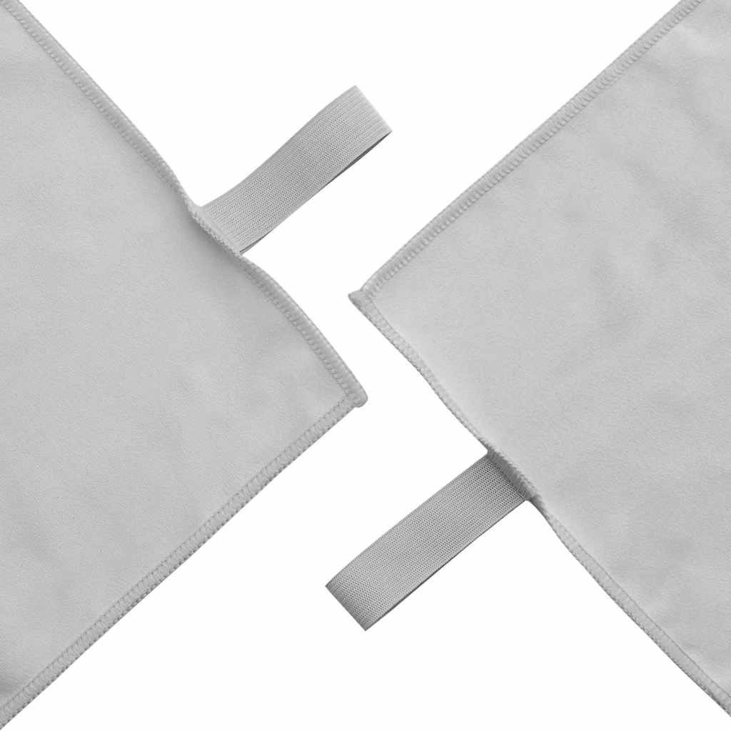 Sports Towel Set 2 pcs Grey Fabric