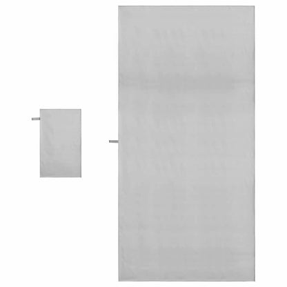 Sports Towel Set 2 pcs Grey Fabric