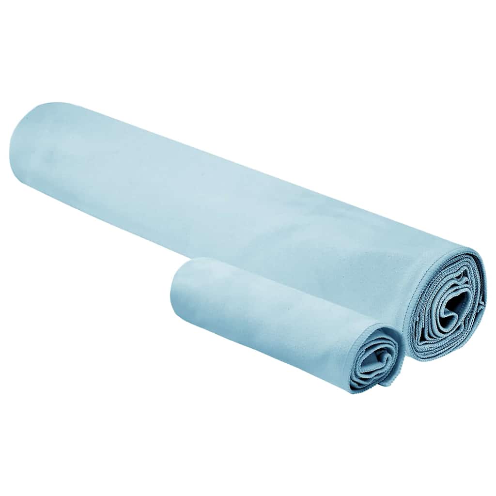 Sports Towel Set 2 pcs Blue Fabric