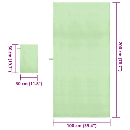 Sports Towel Set 2 pcs Green Fabric