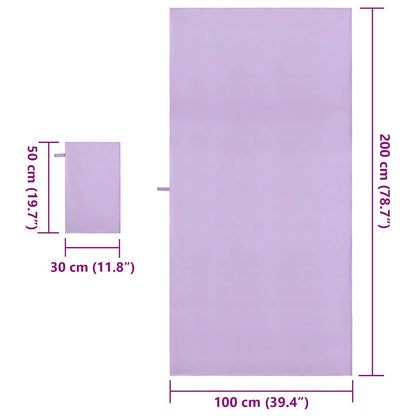 Sports Towel Set 2 pcs Purple Fabric