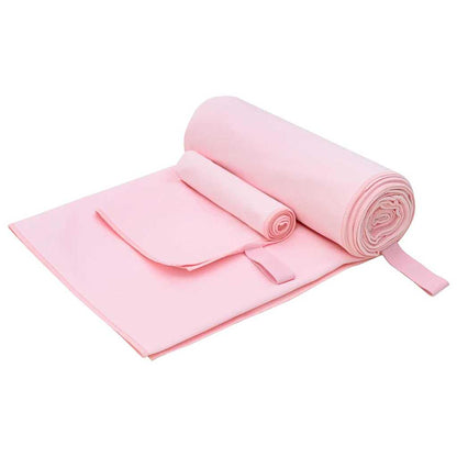 Sports Towel Set 2 pcs Pink Fabric