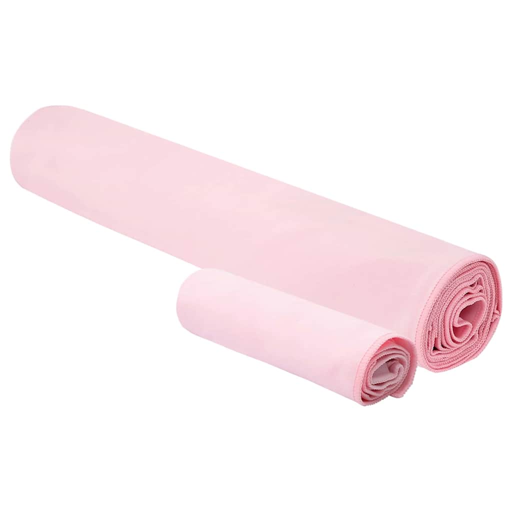Sports Towel Set 2 pcs Pink Fabric