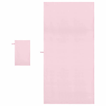 Sports Towel Set 2 pcs Pink Fabric