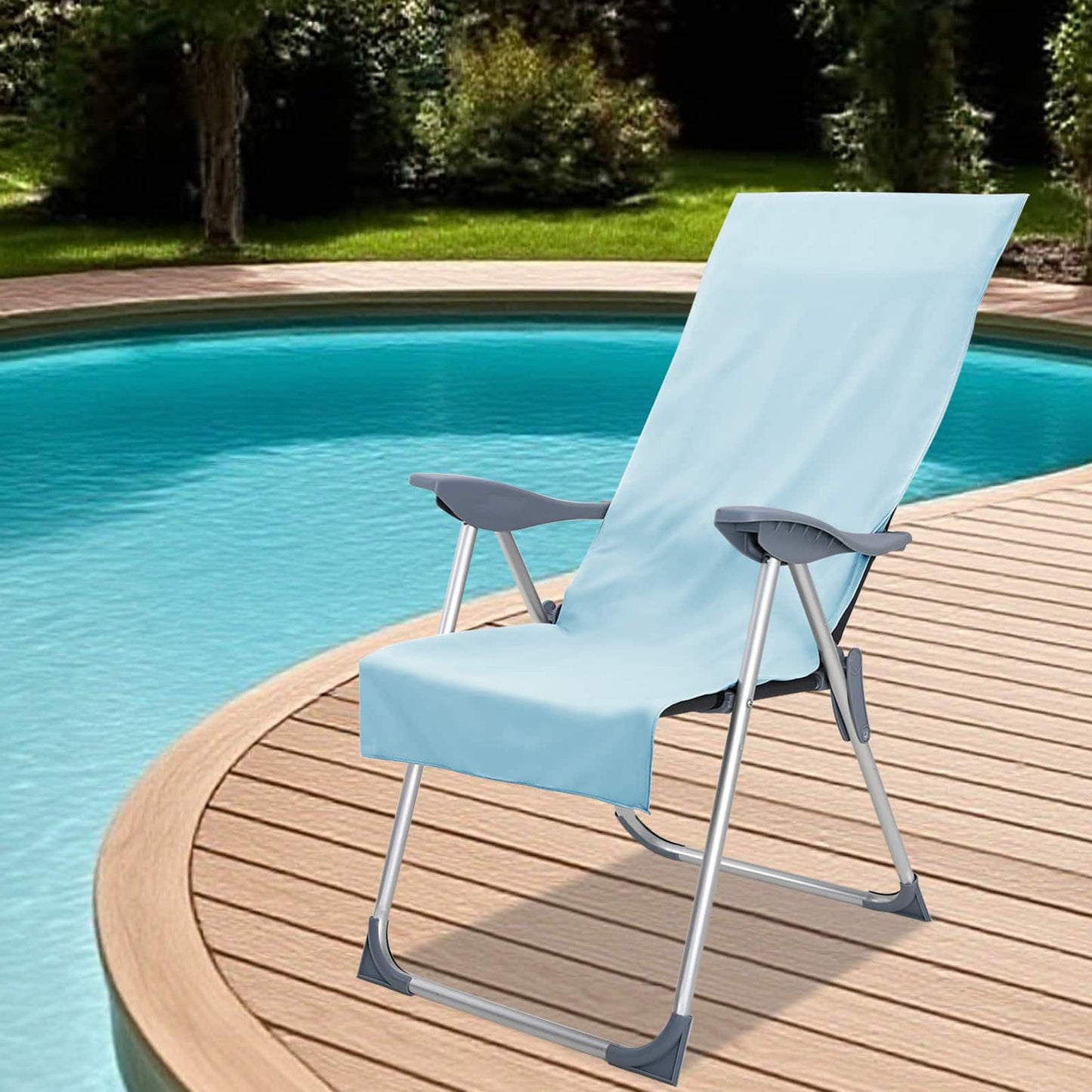 Outdoor Chair Towels 2 pcs Blue 130 x 60 cm