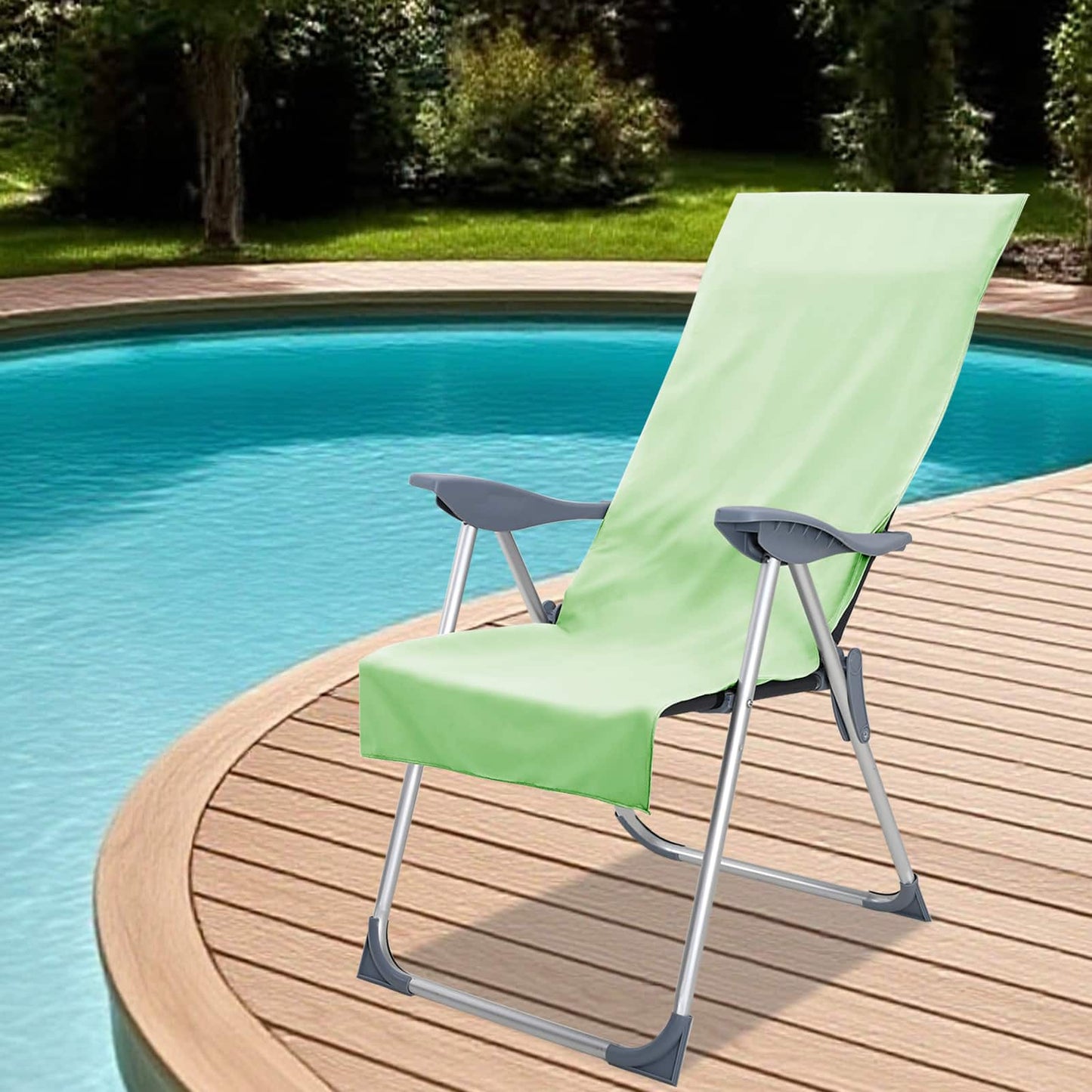 Outdoor Chair Towels 2 pcs Green 130 x 60 cm