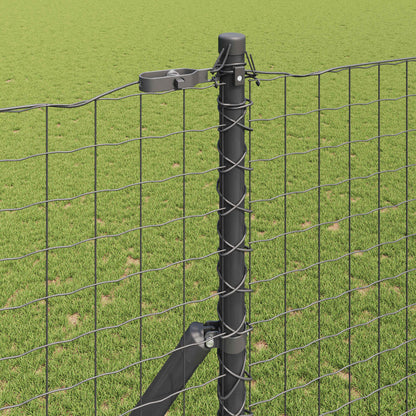 Fence Post 2 pcs Grey Powder-coated steel