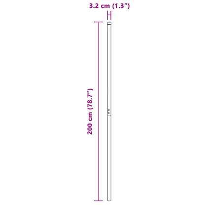 Fence Post 2 pcs Grey Powder-coated steel