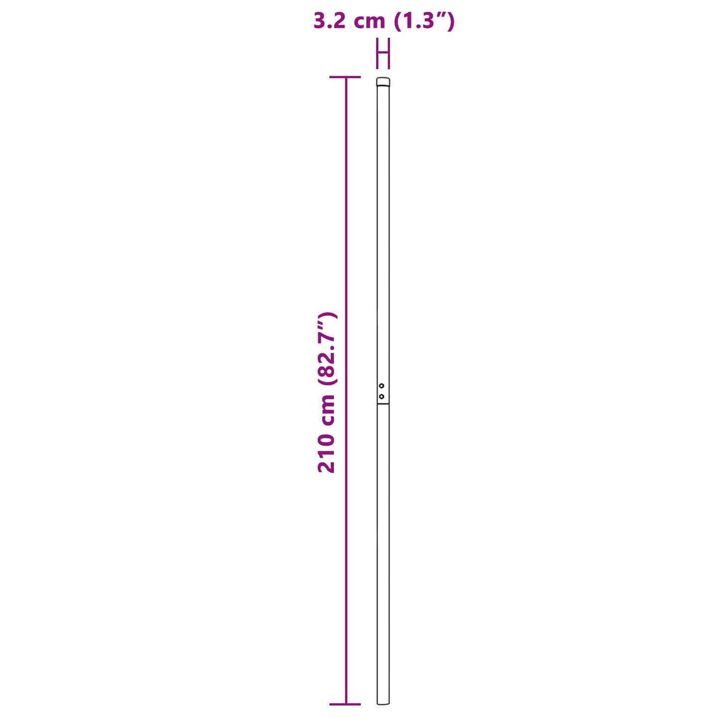 Fence Post 2 pcs Grey Powder-coated steel