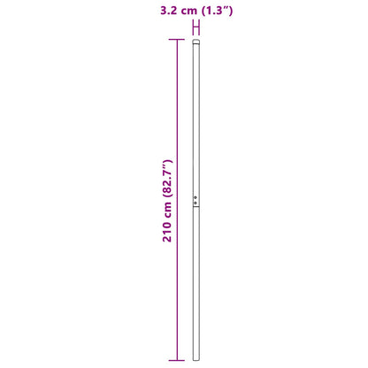 Fence Post 2 pcs Grey Powder-coated steel