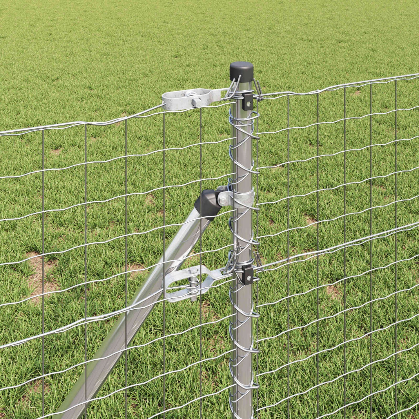 Fence Post 2 pcs Silver 60 cm Powder-coated steel