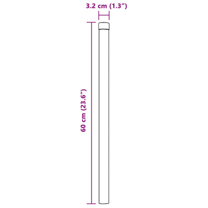 Fence Post 2 pcs Silver 60 cm Powder-coated steel