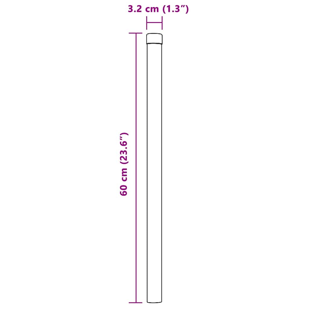 Fence Post 12 pcs Silver 60 cm Powder-coated steel