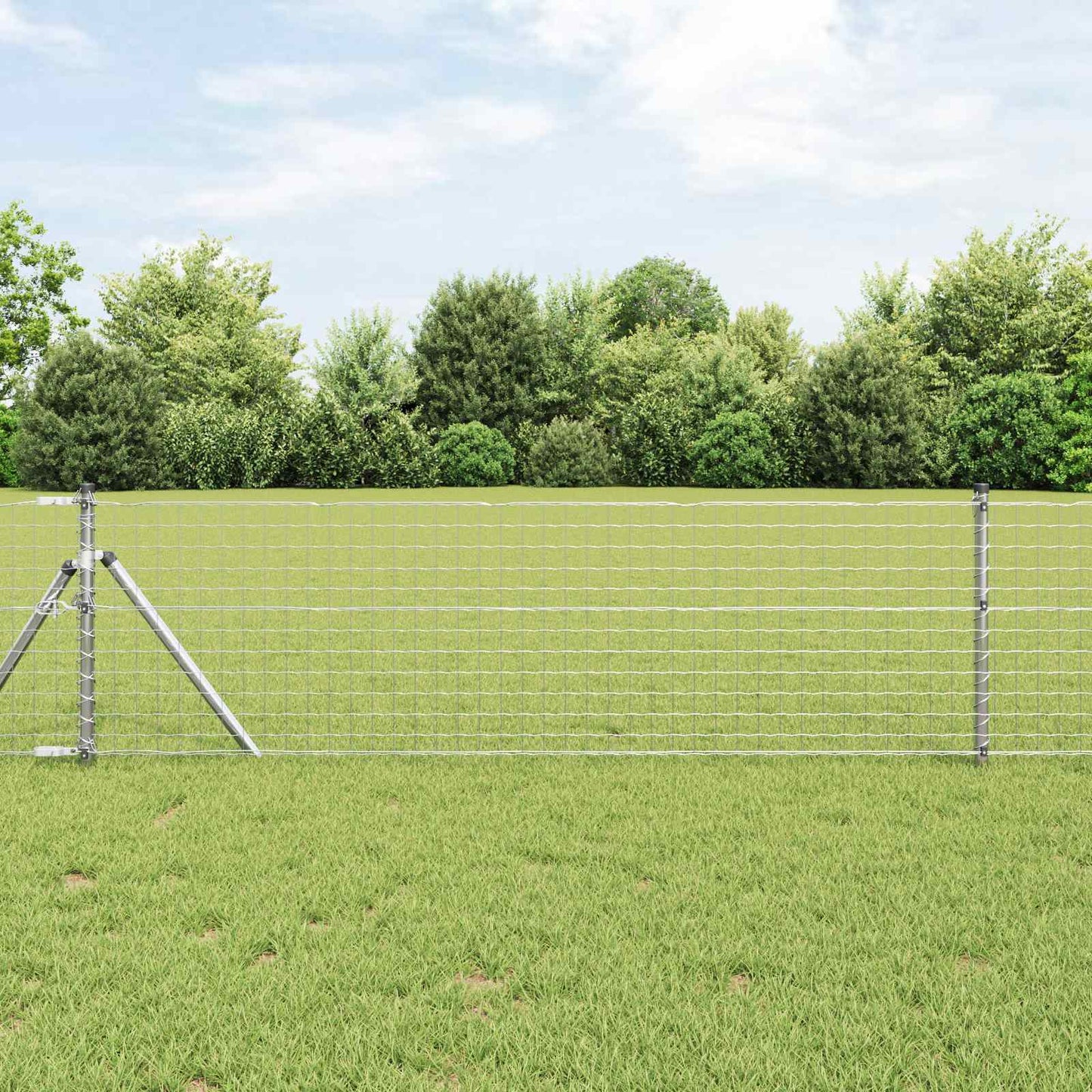 Fence Post 2 pcs Silver 70 cm Powder-coated steel