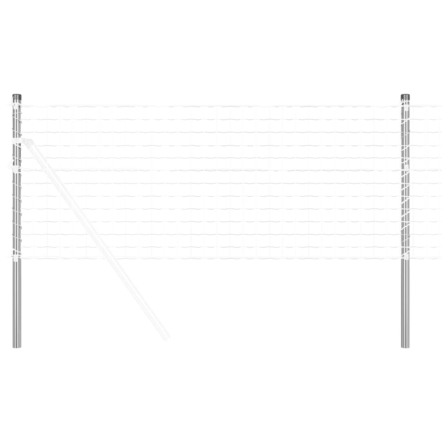 Fence Post 2 pcs Silver 70 cm Powder-coated steel