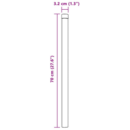 Fence Post 2 pcs Silver 70 cm Powder-coated steel