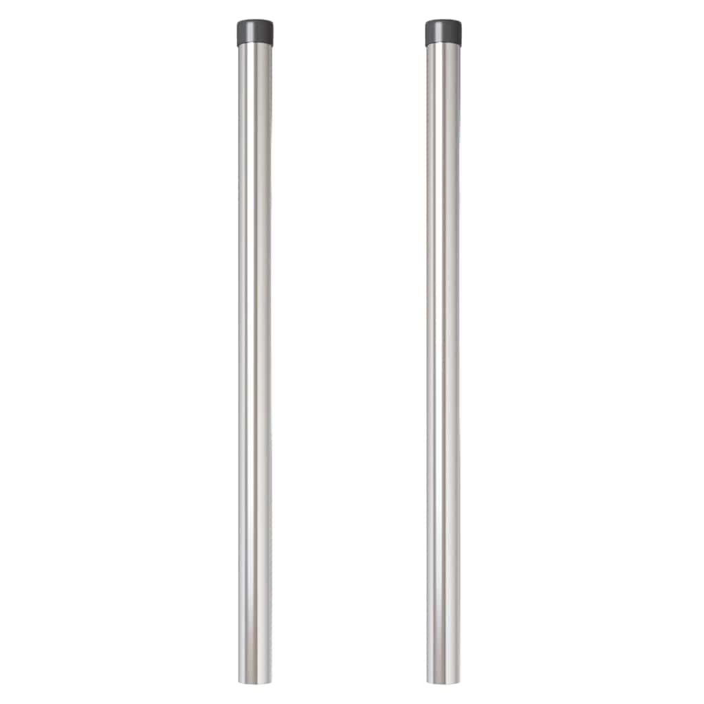 Fence Post 2 pcs Silver 90 cm Powder-coated steel