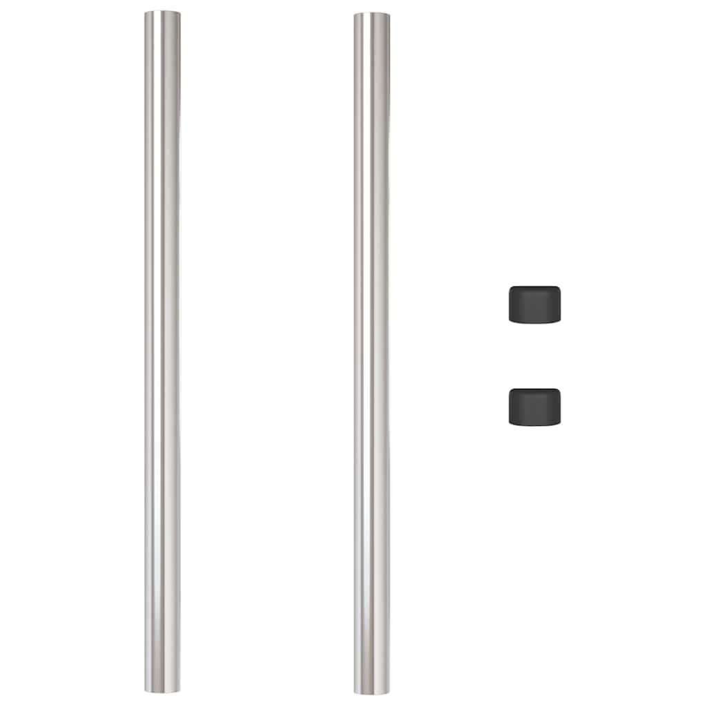 Fence Post 2 pcs Silver 90 cm Powder-coated steel
