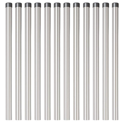 Fence Post 12 pcs Silver 90 cm Powder-coated steel