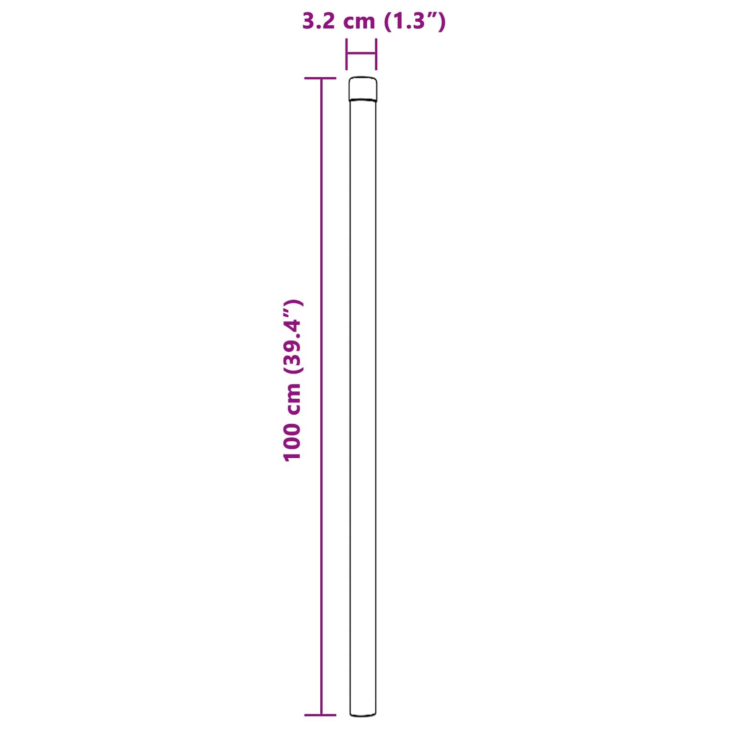 Fence Post 2 pcs Silver 100 cm Powder-coated steel