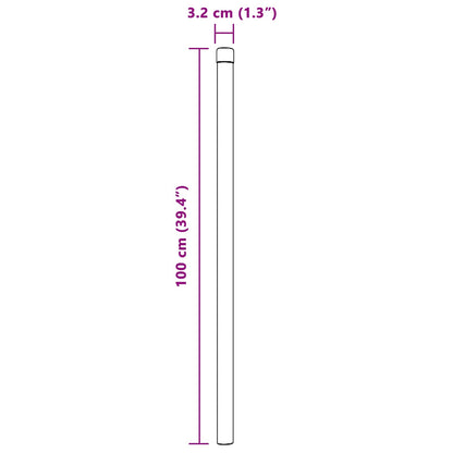 Fence Post 2 pcs Silver 100 cm Powder-coated steel