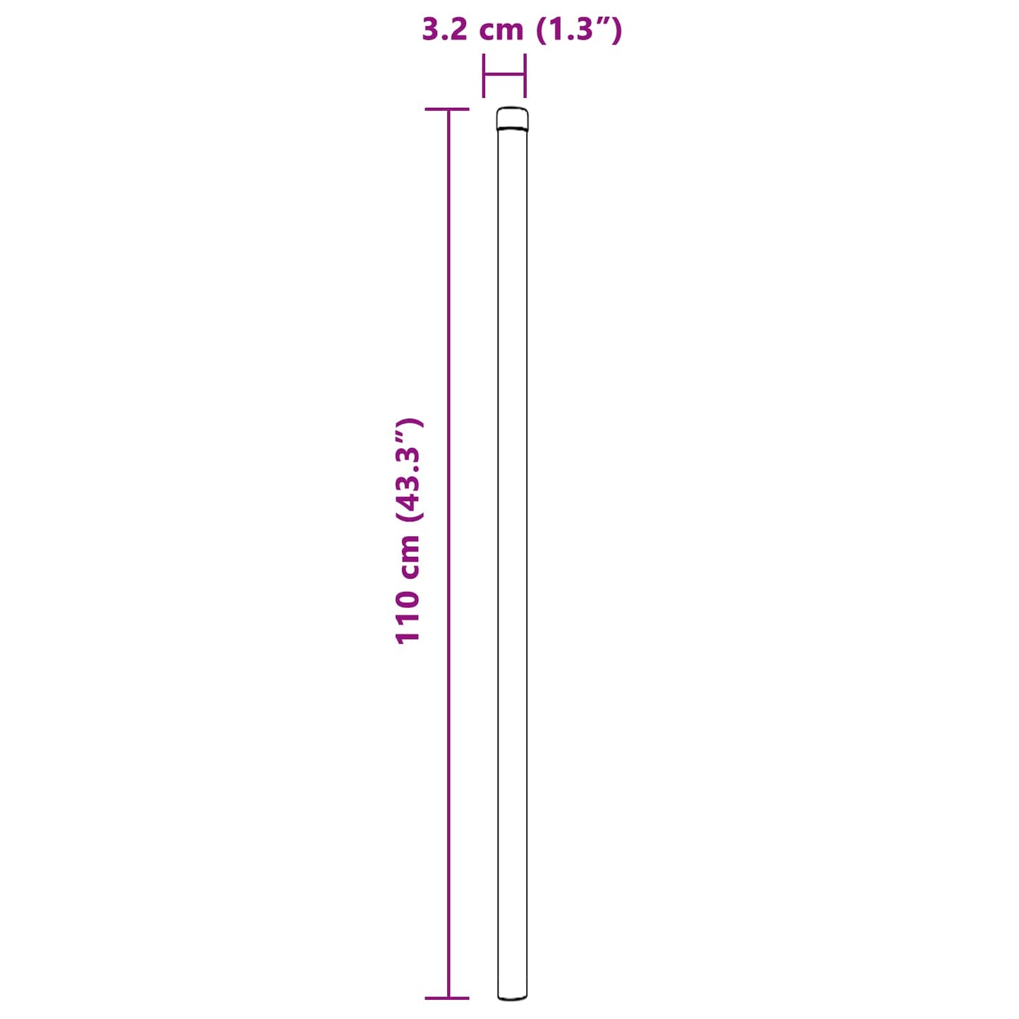Fence Post 2 pcs Silver 110 cm Powder-coated steel