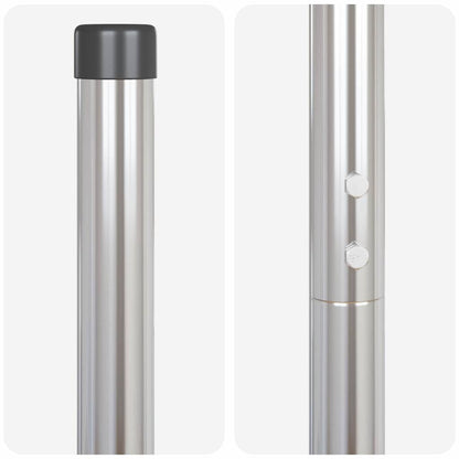 Fence Post 2 pcs Silver Powder-coated steel