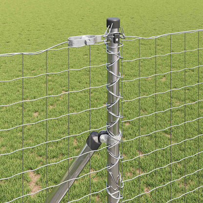 Fence Post 2 pcs Silver Powder-coated steel