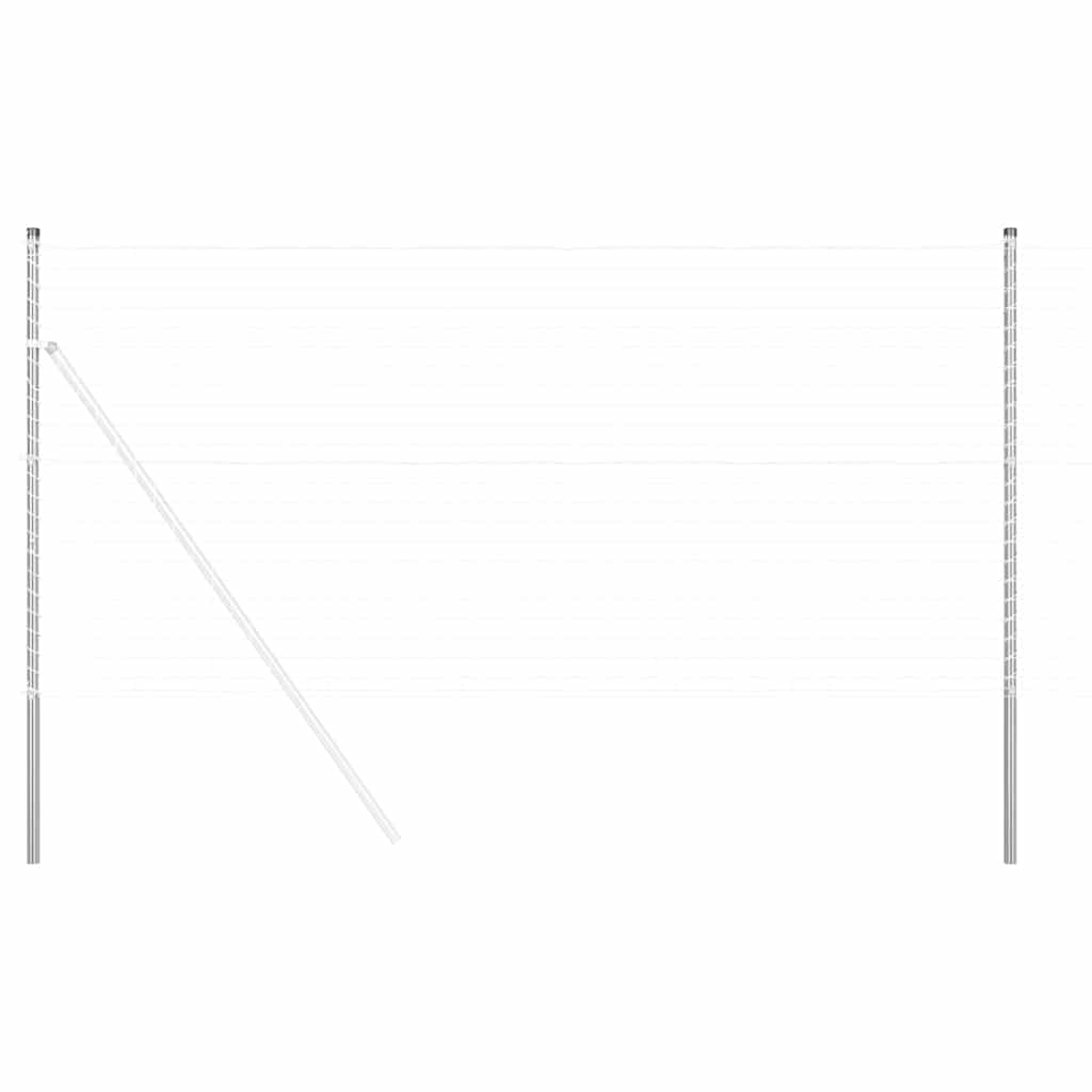 Fence Post 2 pcs Silver Powder-coated steel