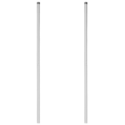 Fence Post 2 pcs Silver Powder-coated steel